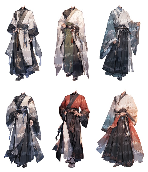 【立ち絵60点】漢服|男女(png)