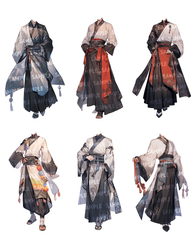 【立ち絵60点】漢服|男女(png)