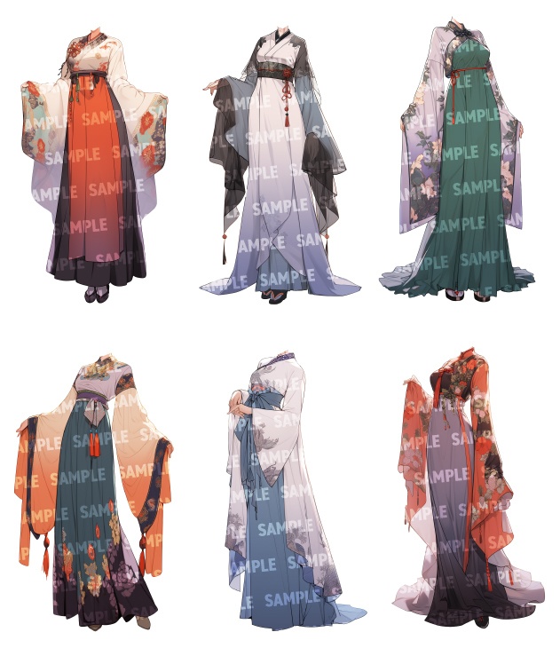 【立ち絵60点】漢服|男女(png)