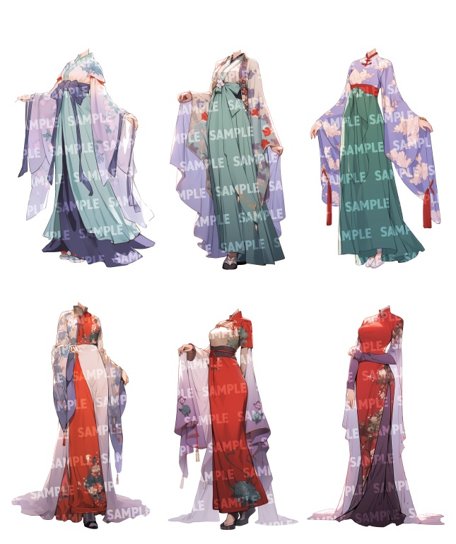 【立ち絵60点】漢服|男女(png)