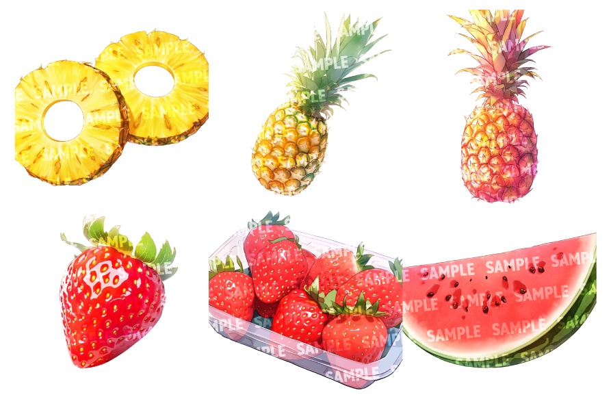 【透過素材50点】フルーツ(png)