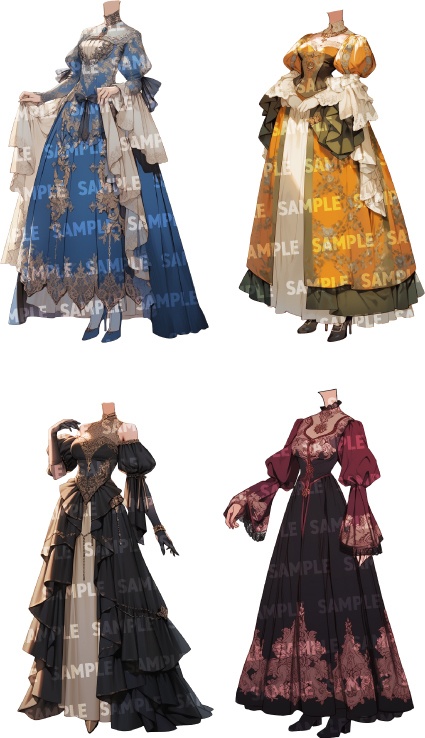 【立ち絵30点】ドレス/中世貴族(png)