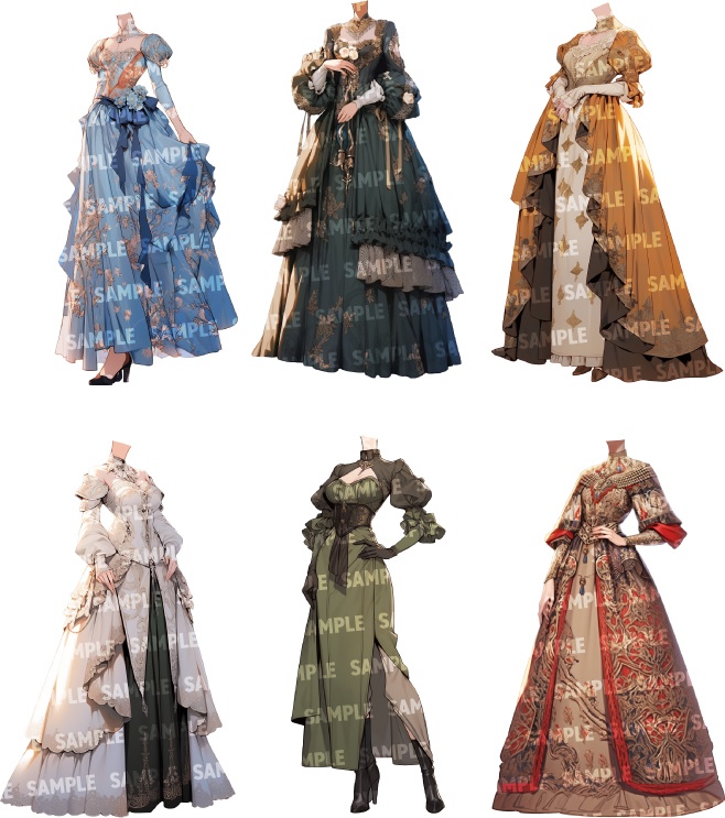 【立ち絵30点】ドレス/中世貴族(png)