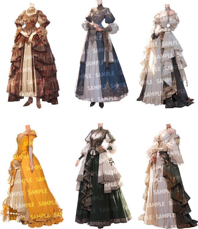 【立ち絵30点】ドレス/中世貴族(png)