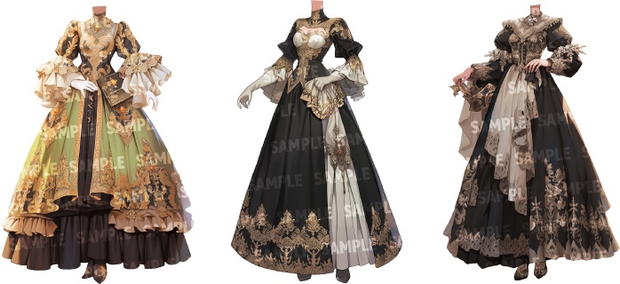 【立ち絵30点】ドレス/中世貴族(png)