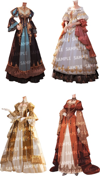 【立ち絵30点】ドレス/中世貴族(png)