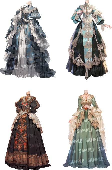 【立ち絵30点】ドレス/中世貴族(png)