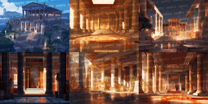 【背景80枚】神殿(ゲーム/TRPG/CoC/ココフォリア)