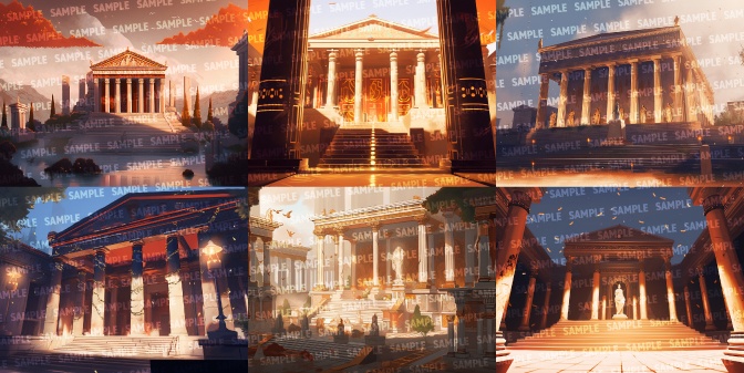 【背景80枚】神殿(ゲーム/TRPG/CoC/ココフォリア)