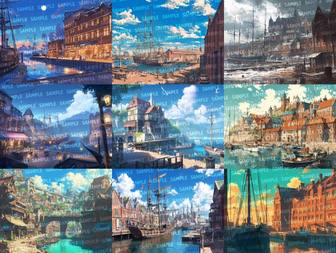 【背景40枚】港町・波止場(ゲーム/TRPG/CoC/ココフォリア)