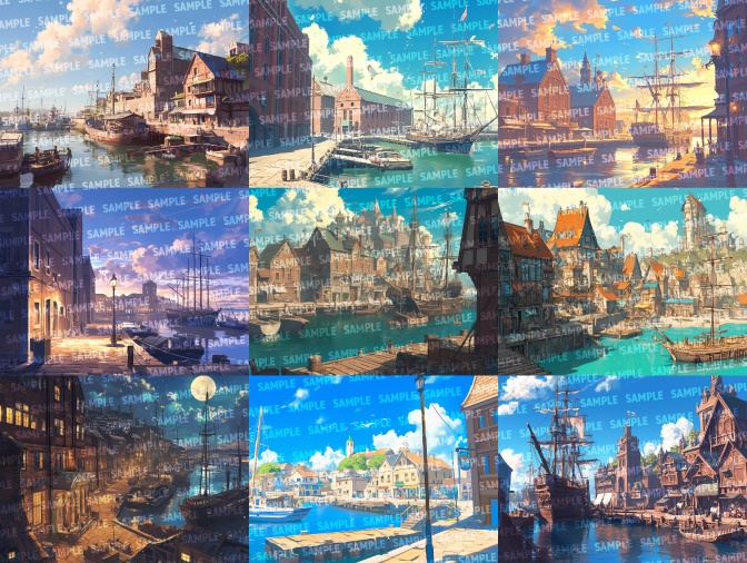 【背景40枚】港町・波止場(ゲーム/TRPG/CoC/ココフォリア)