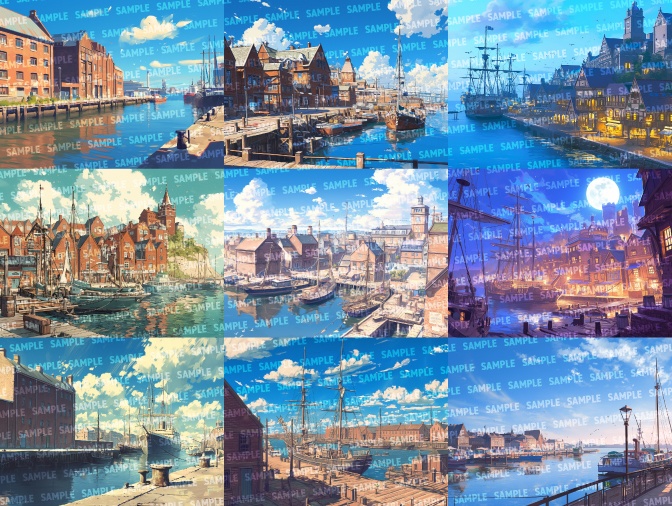 【背景40枚】港町・波止場(ゲーム/TRPG/CoC/ココフォリア)