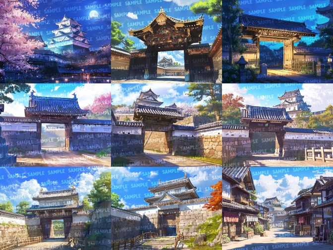 【背景素材40枚】日本の城|差分あり(ゲーム/TRPG/CoC/ココフォリア)