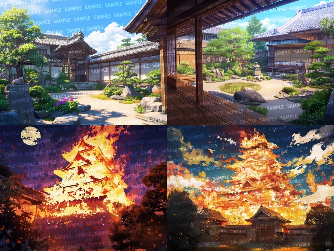 【背景素材40枚】日本の城|差分あり(ゲーム/TRPG/CoC/ココフォリア)