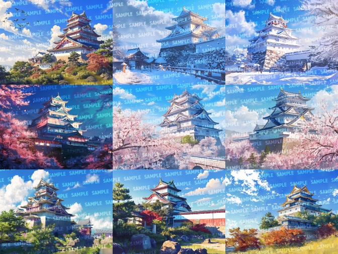 【背景素材40枚】日本の城|差分あり(ゲーム/TRPG/CoC/ココフォリア)