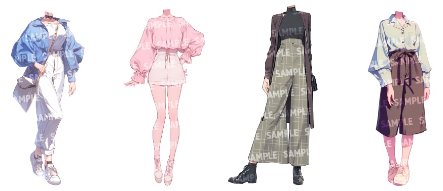 【立ち絵50点】春服|女性(png)