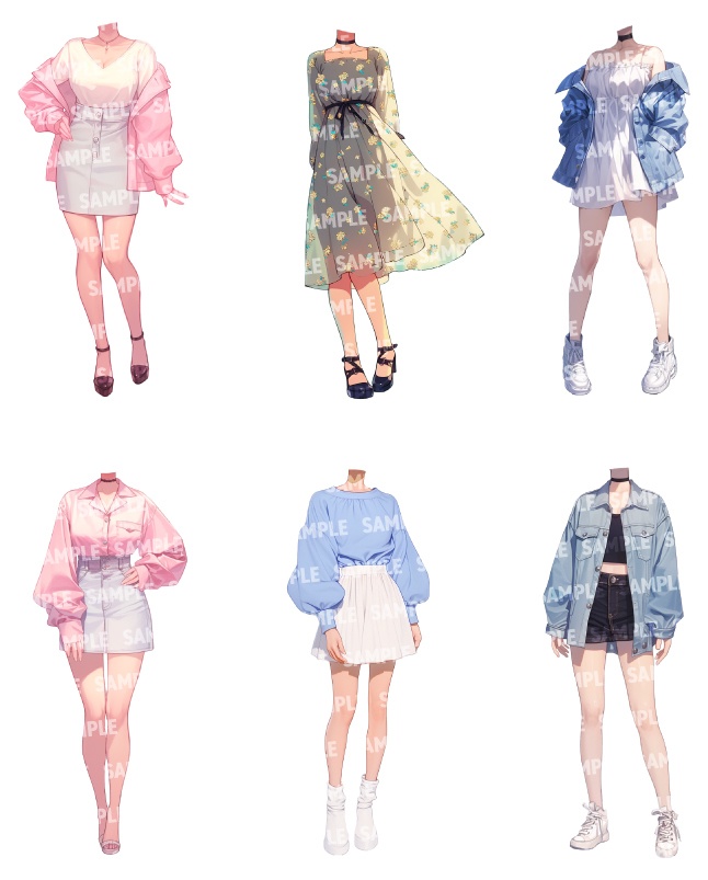 【立ち絵50点】春服|女性(png)