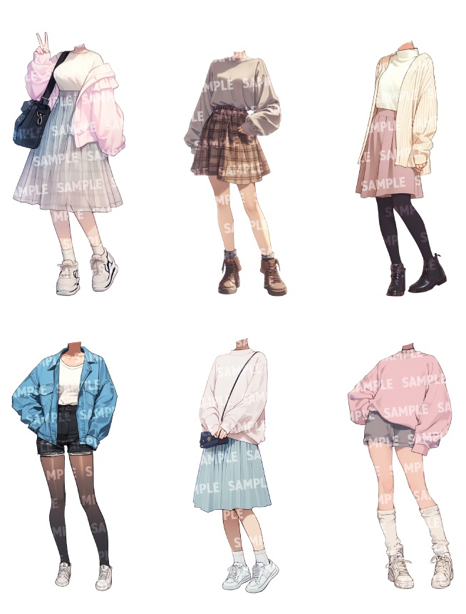 【立ち絵50点】春服|女性(png)