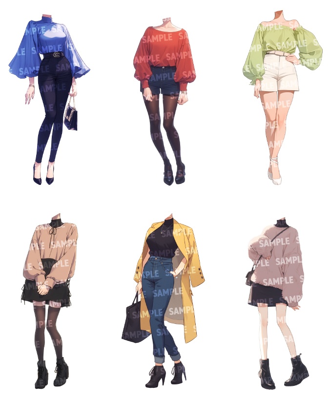 【立ち絵50点】春服|女性(png)