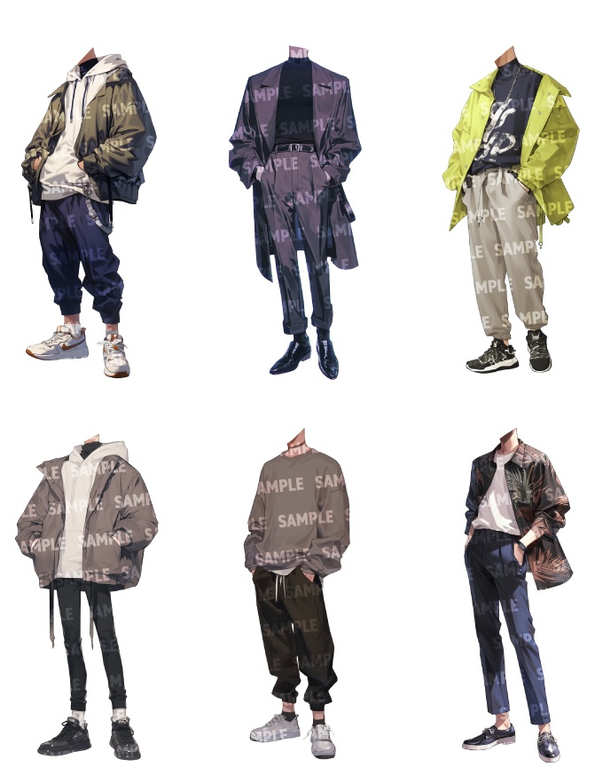 【立ち絵50点】春服|男性(png)