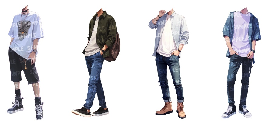 【立ち絵50点】春服|男性(png)