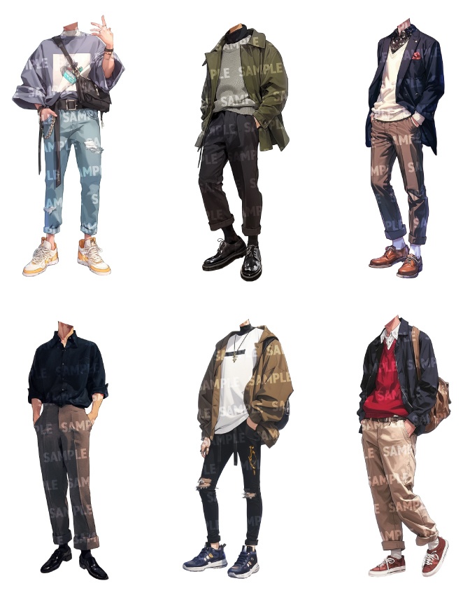 【立ち絵50点】春服|男性(png)
