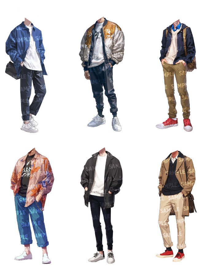 【立ち絵50点】春服|男性(png)