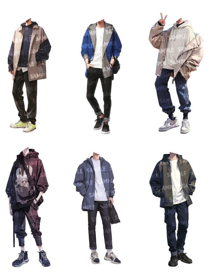 【立ち絵50点】春服|男性(png)