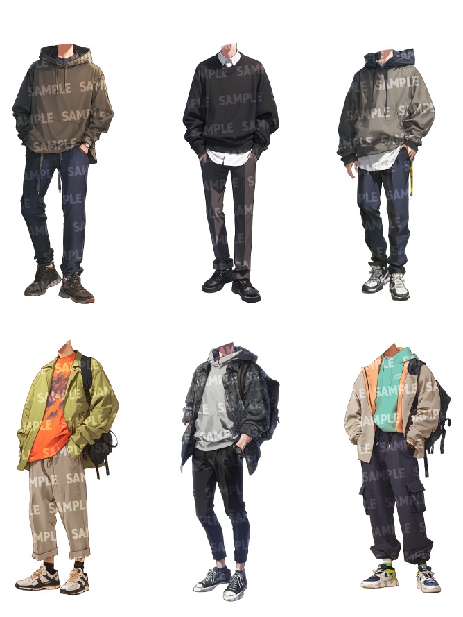 【立ち絵50点】春服|男性(png)