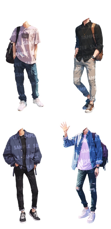 【立ち絵50点】春服|男性(png)