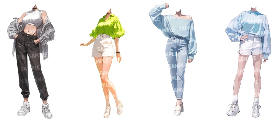 【立ち絵50点】夏服|女性(png)