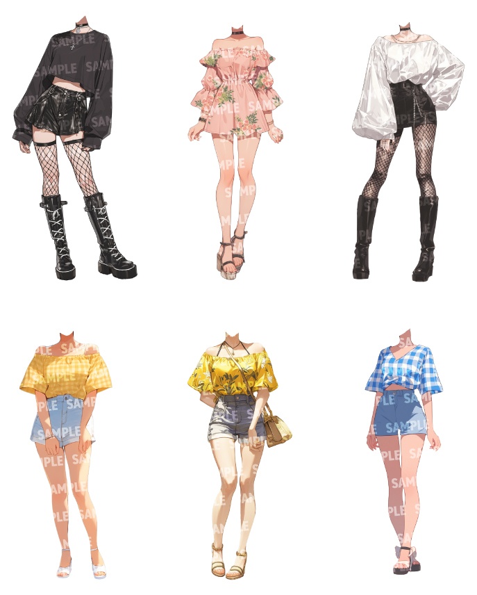 【立ち絵50点】夏服|女性(png)