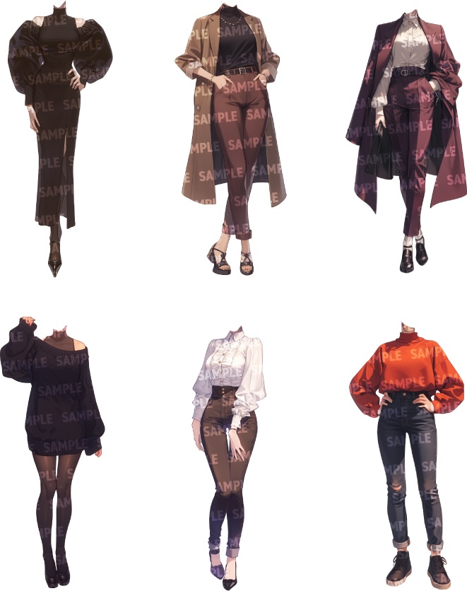 【立ち絵50点】秋服|女性(png)