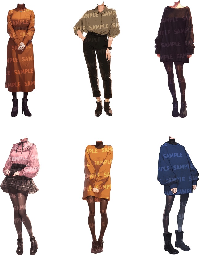 【立ち絵50点】秋服|女性(png)