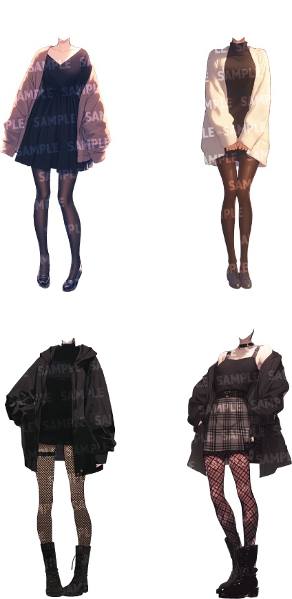 【立ち絵50点】秋服|女性(png)