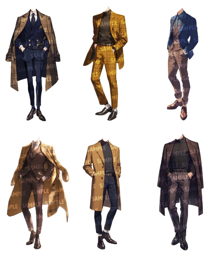 【立ち絵50点】秋服|男性(png)