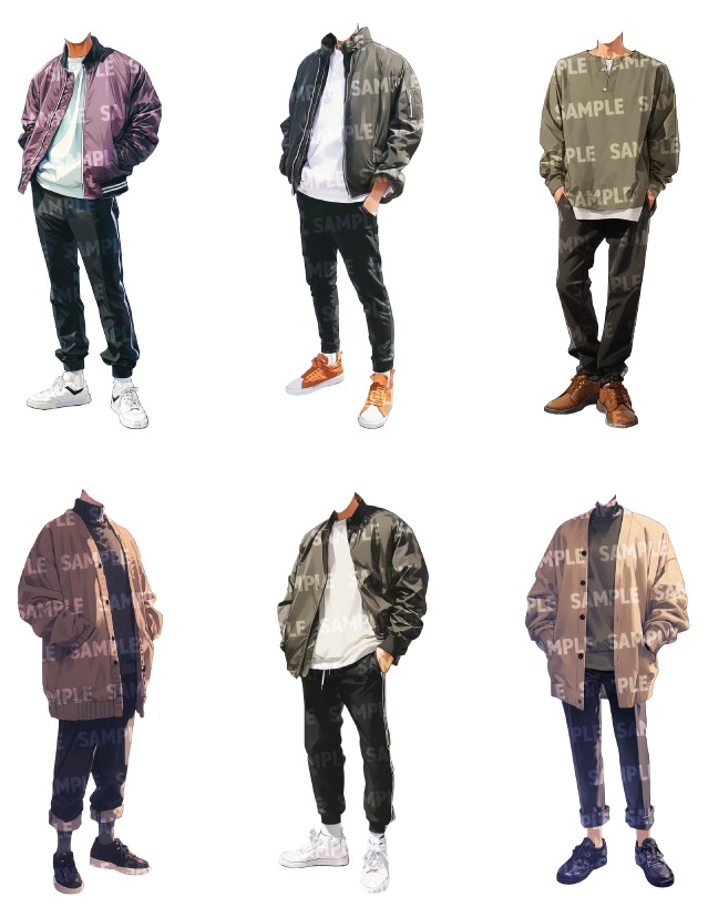【立ち絵50点】秋服|男性(png)