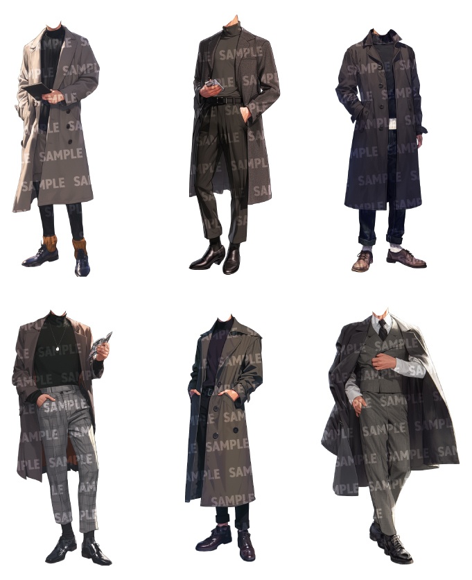 【立ち絵50点】秋服|男性(png)