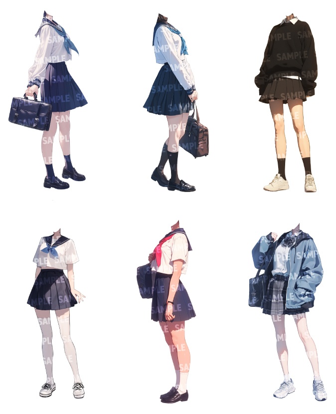 【立ち絵50点】学生|女性(png)