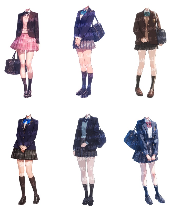 【立ち絵50点】学生|女性(png)