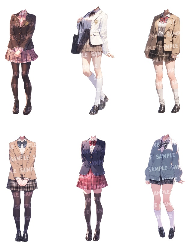 【立ち絵50点】学生|女性(png)