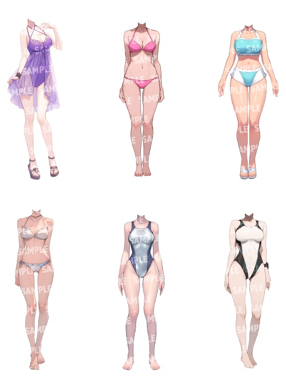 【立ち絵50点】水着|女性(png)