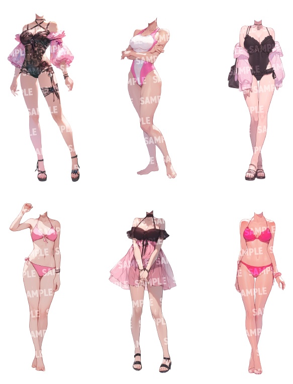 【立ち絵50点】水着|女性(png)