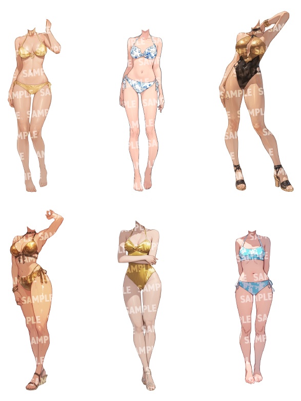 【立ち絵50点】水着|女性(png)