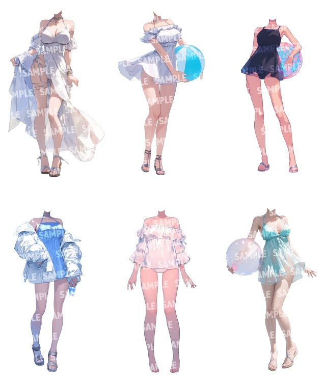 【立ち絵50点】水着|女性(png)