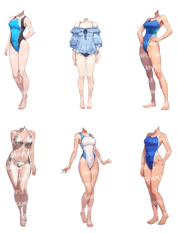 【立ち絵50点】水着|女性(png)