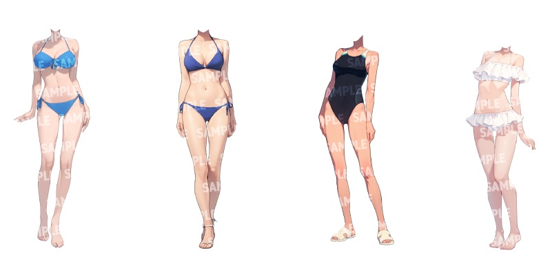 【立ち絵50点】水着|女性(png)