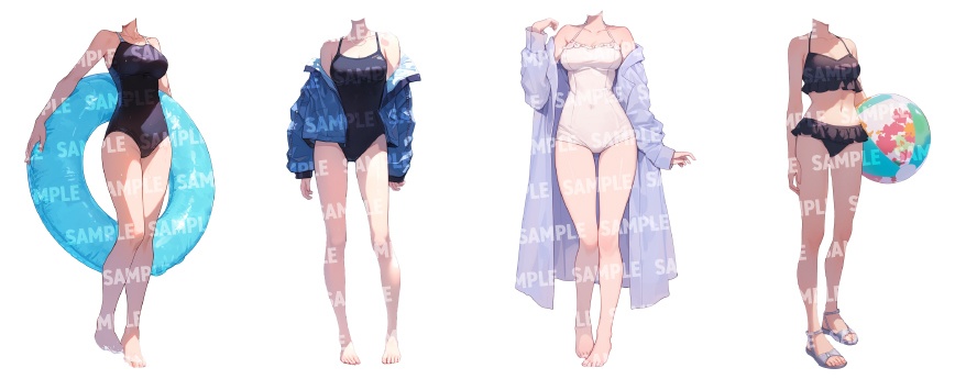 【立ち絵50点】水着|女性(png)