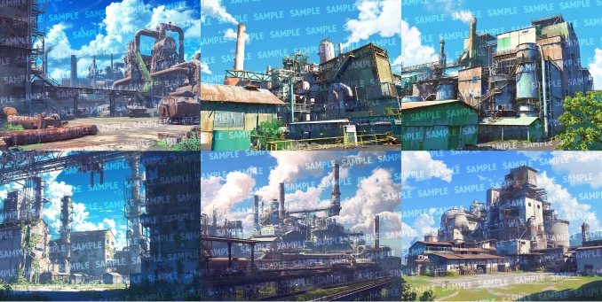 【背景50枚】廃工場|差分あり(ゲーム/TRPG/CoC/ココフォリア)