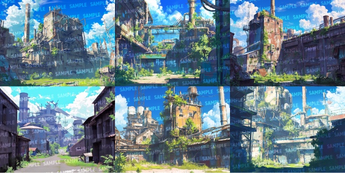 【背景50枚】廃工場|差分あり(ゲーム/TRPG/CoC/ココフォリア)